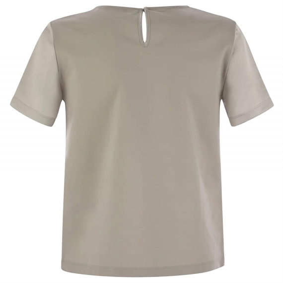 Weekend Max Mara Amburgo Satin T-shirt, Pearl Grey